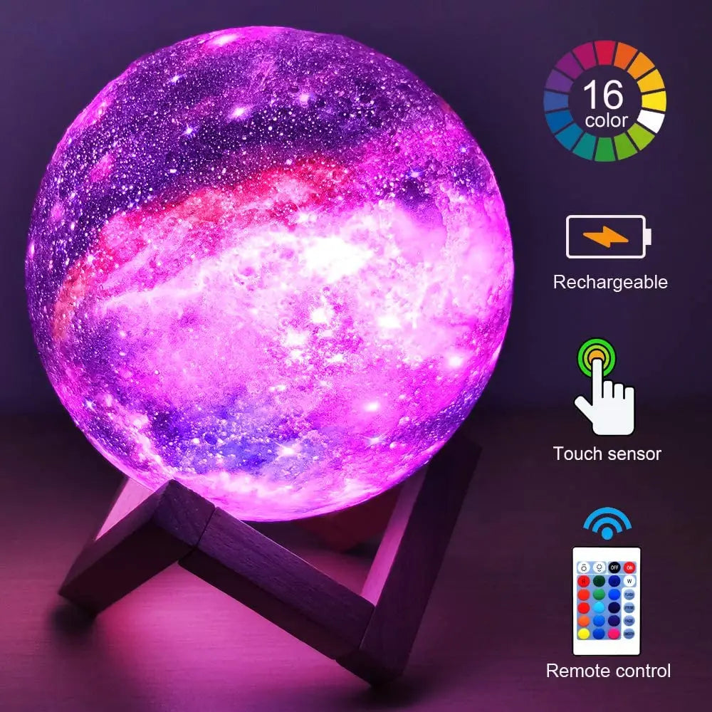 ELINOYA™ 3D Galaxy Moon Lamp
